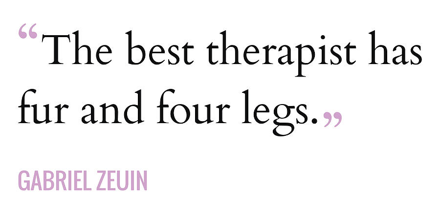 The Best Therapist has Fur and Four Legs Quote Painting by Evie Keeley ...