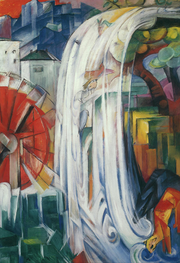 The Bewitched Mill. Date/Period 1913. Painting. Oil on canvas Oil on canvas. Painting by Franz Marc