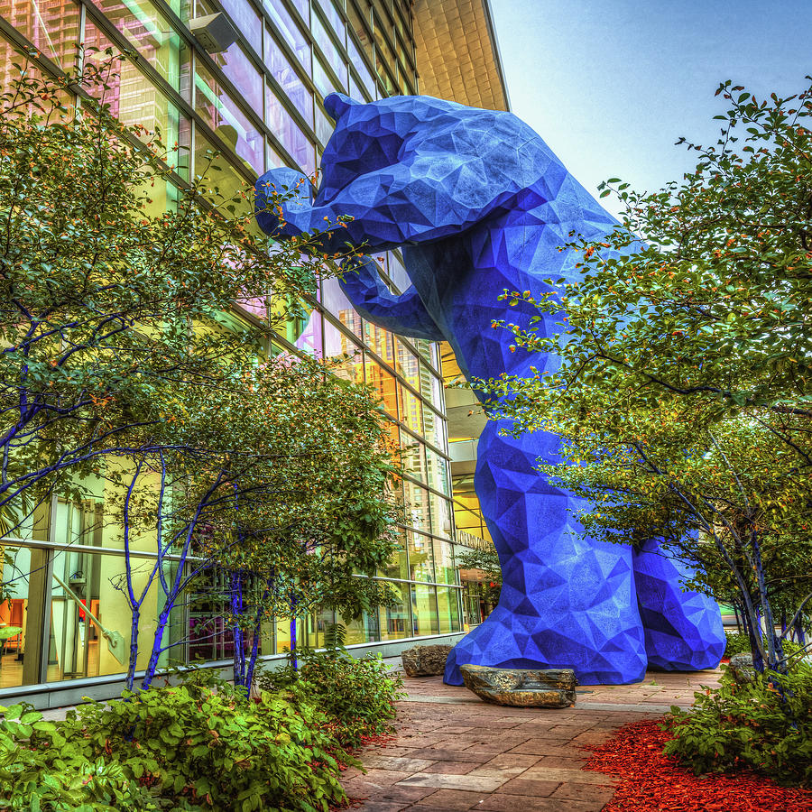 The Big Blue Bear At The Denver Colorado Convention Center 1x1 Photograph by Gregory Ballos