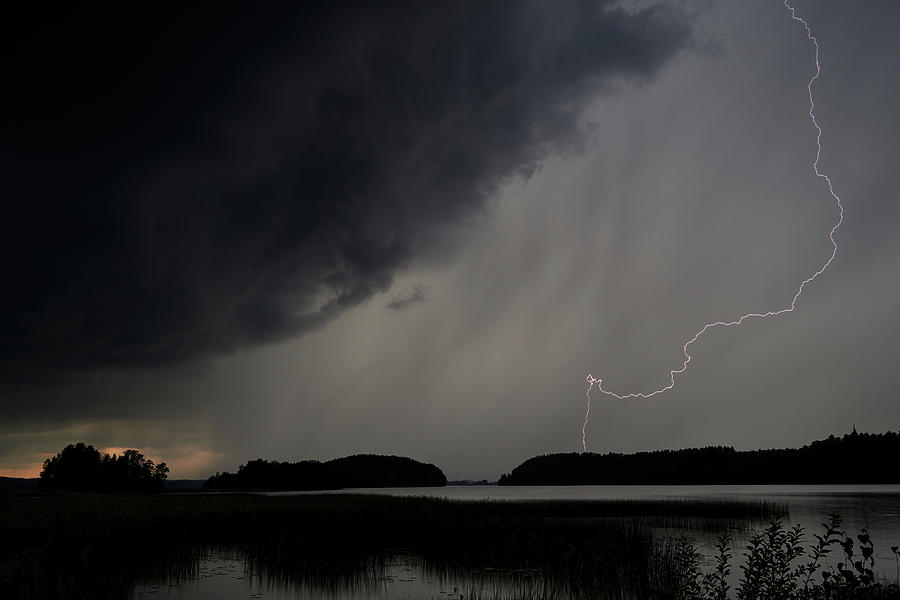 The big hit. Thunder and lightning Photograph by Jouko Lehto