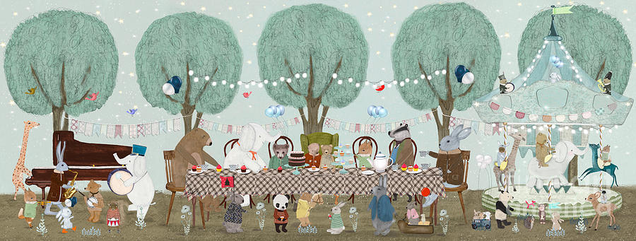 Book Illustrations Painting - The Big Little Tea Party by Bri Buckley