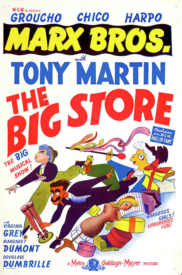 Big Movie Mixed Media - The Big Store, 1941 - art by Al Hirschfeld by Movie World Posters