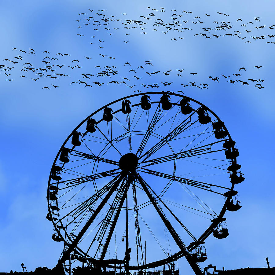 The Big Wheel Blue Pane 3 Digital Art by David Dehner