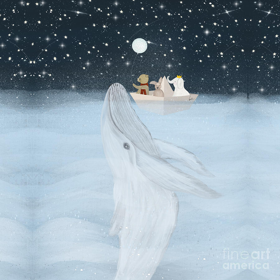 The Big White Whale Painting by Bri Buckley
