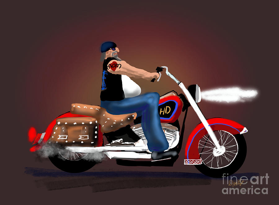 The Biker Digital Art by Doug Gist