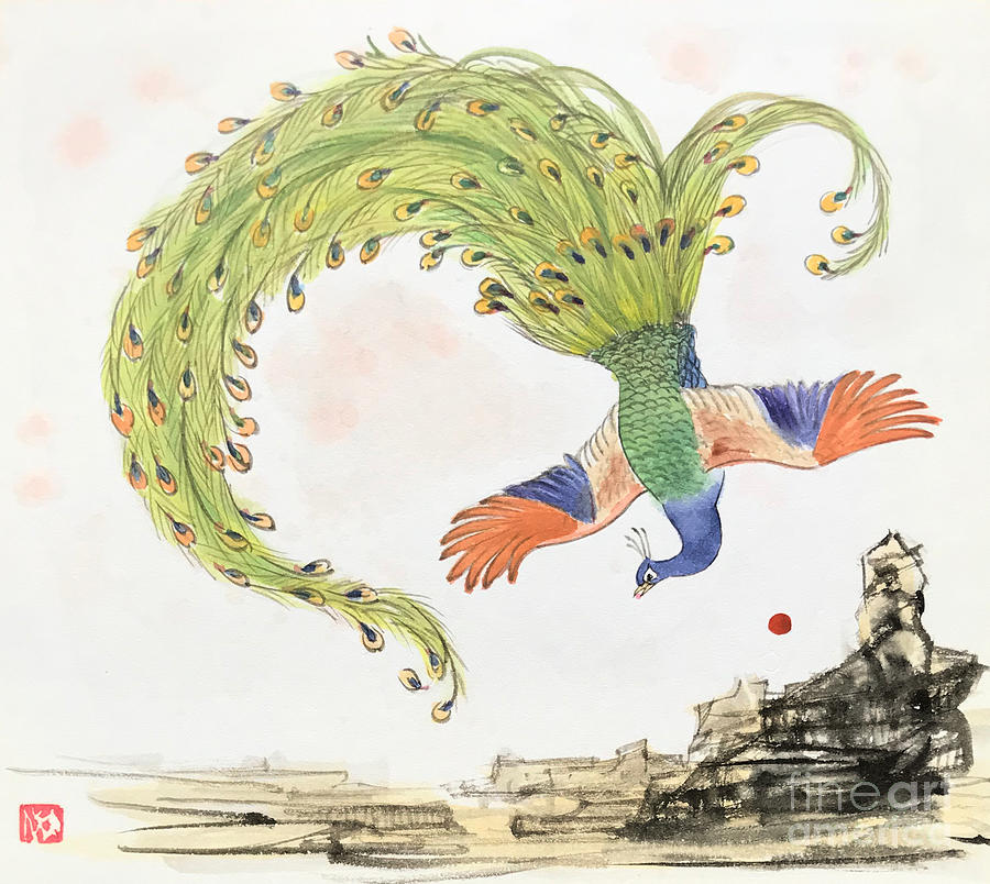 The Bird Fighting Disaster Painting by Fumiyo Yoshikawa