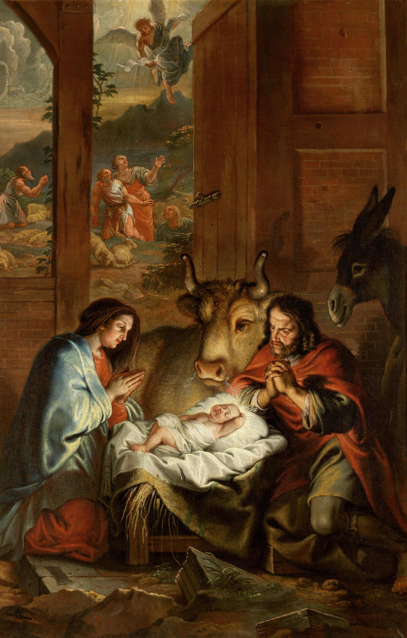 Christmas Painting - The birth of Christ by Jan Erasmus Quellinus