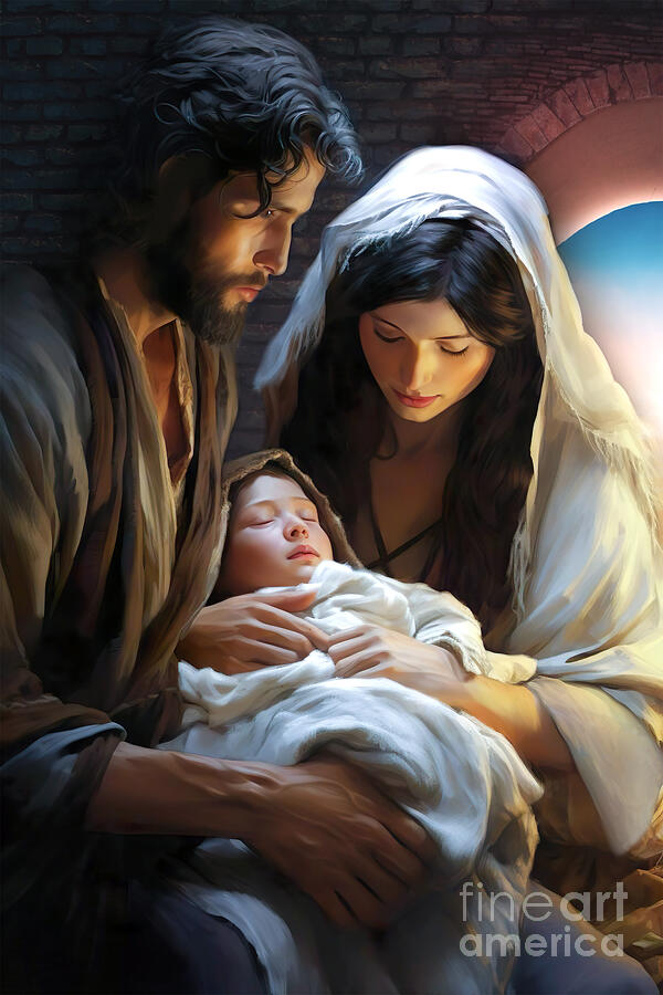 The Birth of Jesus 2 Digital Art by Mark Ashkenazi - Pixels