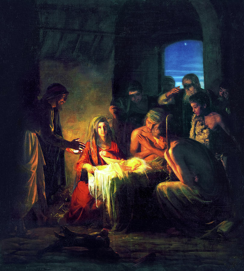 Jesus Christ Painting - The Birth of Jesus by Carl Bloch