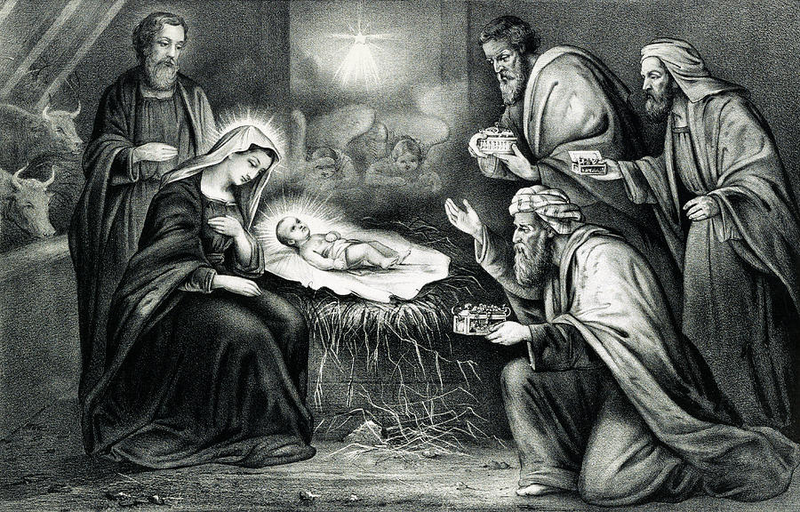 The Birth of Jesus Christ Drawing by Keith Lance