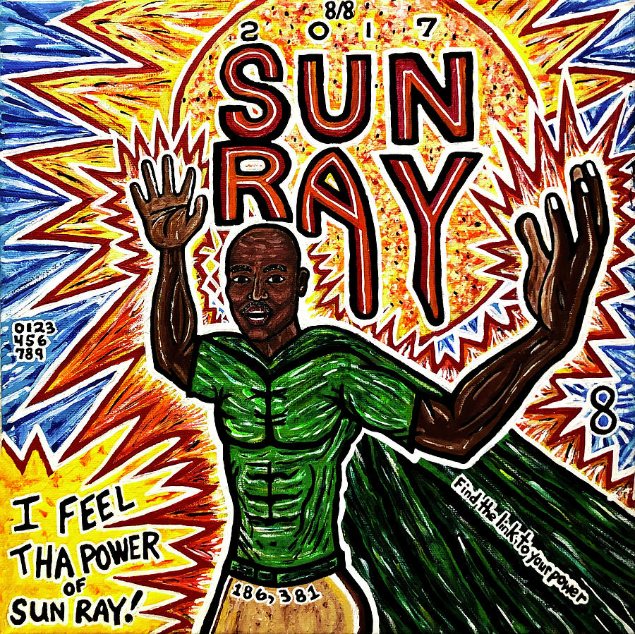 Comic Book Painting - The Birth of Sun Ray by Far I Shields Comic Book Painting - The Birth of Sun Ray by Far I Shields