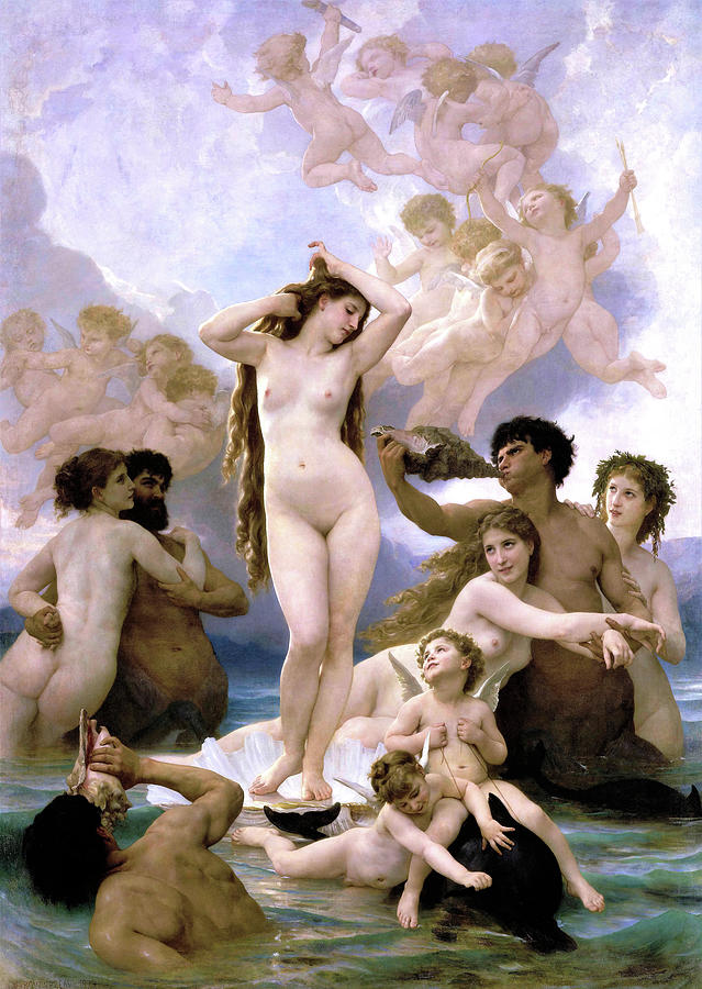 William Adolphe Bouguereau Painting - The Birth of Venus - Digital Remastered Edition by William-Adolphe Bouguereau