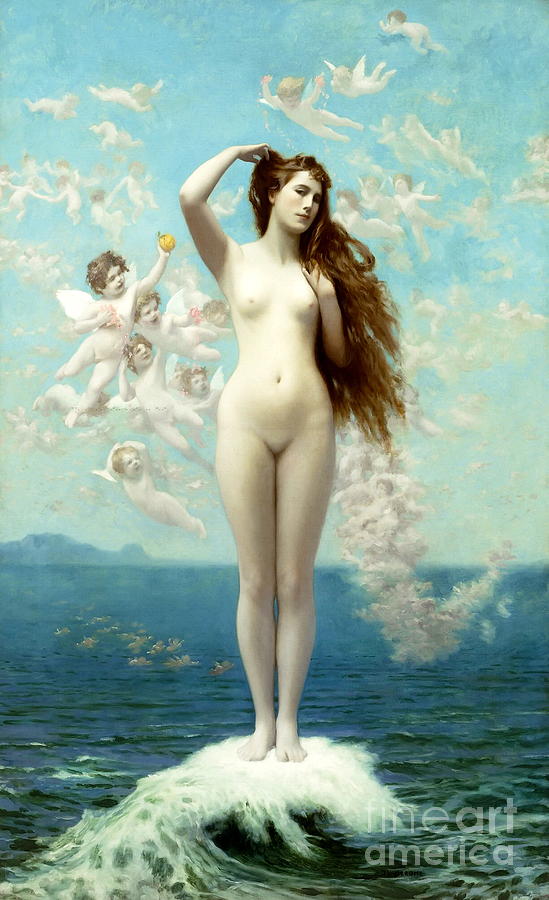 The Birth of Venus or Venus Rising Painting by Jean-Leon Gerome