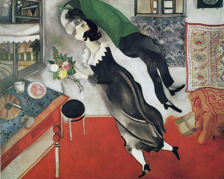 Abstract Painting - The Birthday by Marc Chagall