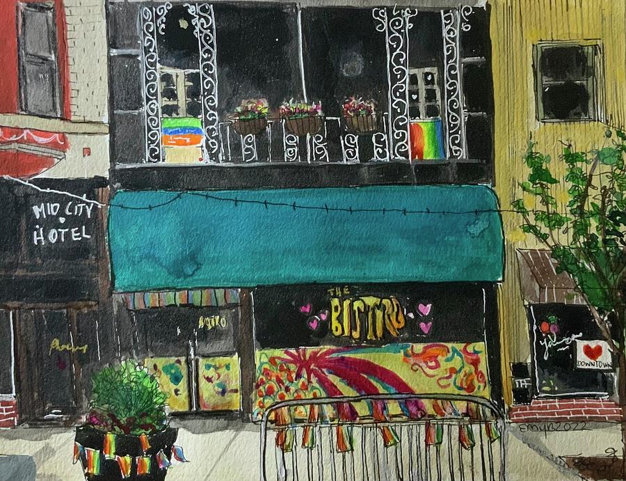 The Bistro in Ink Mixed Media by Eileen Backman