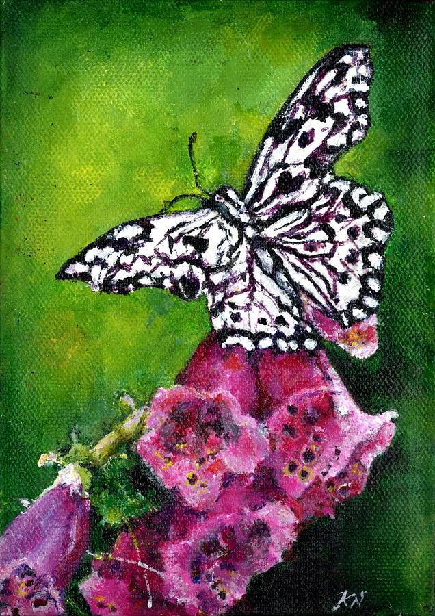 The black and white Monarch Painting by Karen Needle