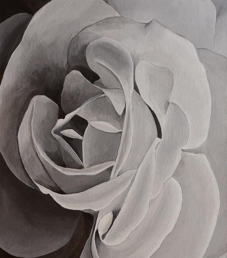 The Black and White Rose Painting by Jimmy Chuck Smith