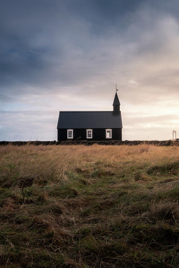 The Black Church of Budir in Iceland at Autumn Photograph by Alexios Ntounas