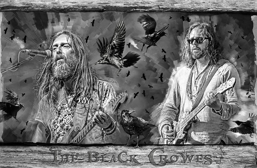 Jimmy Page Mixed Media - The Black Crowes by Mal Bray