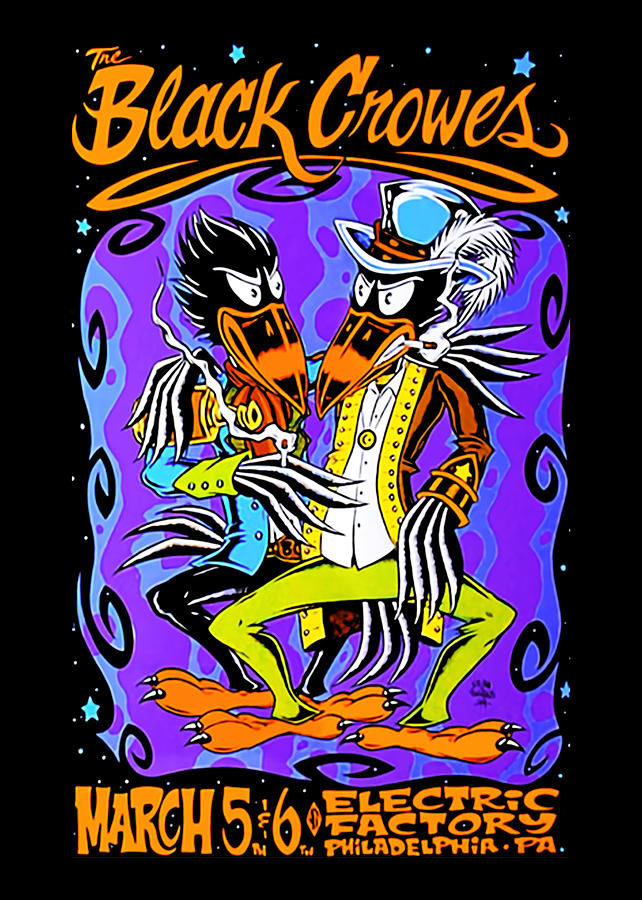 Music Digital Art - The Black Crowes Top Selling by Charlie Bird