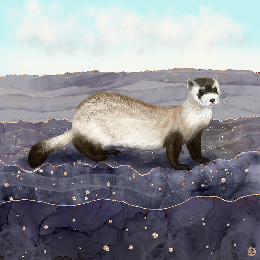 The Black-footed Ferret Digital Art by Andreea Dumez