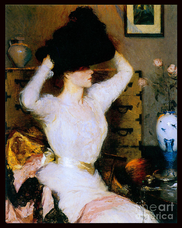 The Black Hat 1904 Painting by Frank Benson