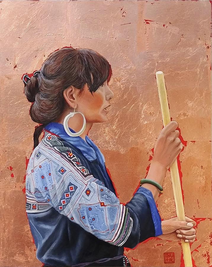 Black Hmong Painting - The Black Hmong Princess by Thu Nguyen