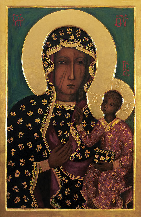 Madonna Painting - The Black Madonna by Byzantine-Russian Icon