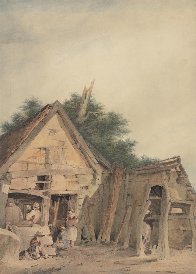 The Blacksmiths Shop, Hingham Drawing by John Crome