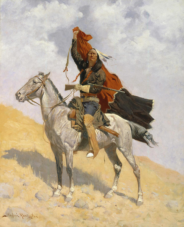Frederic Remington Painting - The Blanket Signal, 1896 by Frederic Remington