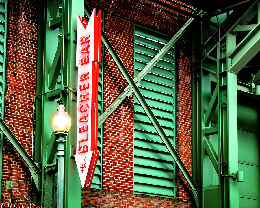 Boston Red Sox Photograph - The Bleacher Bar Neon - Bostons Fenway Park by Gregory Ballos
