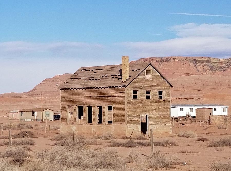 The blending of old house with landscape of Red Rock country in Arizona ...