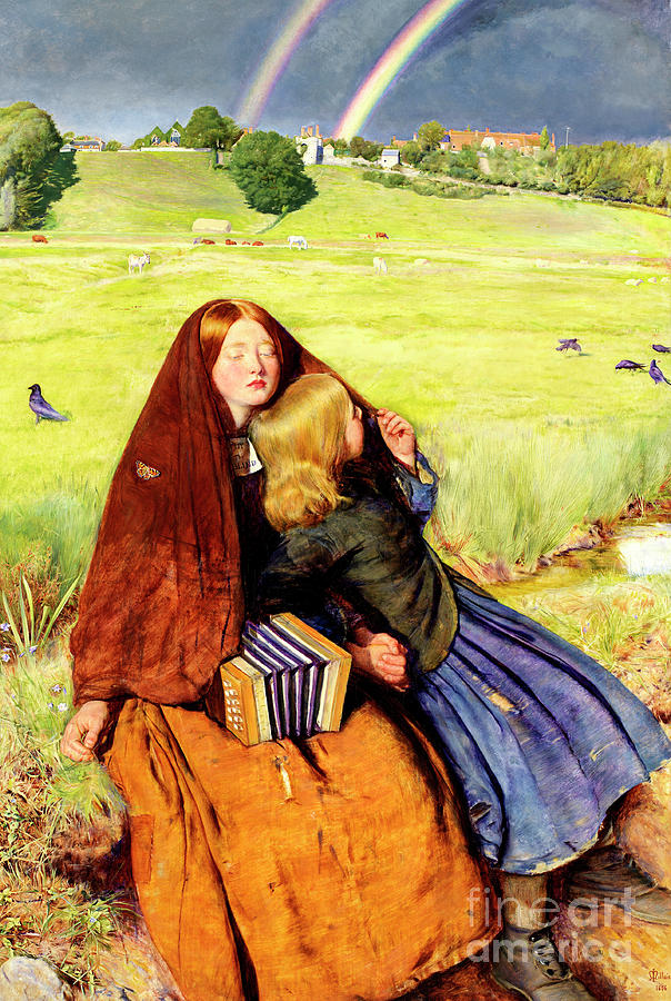 John Everett Millais Painting - The Blind Girl by Millais by John Everett Millais