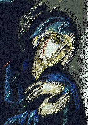 The Bllue Madonna Pastel by Valerie Jagiello
