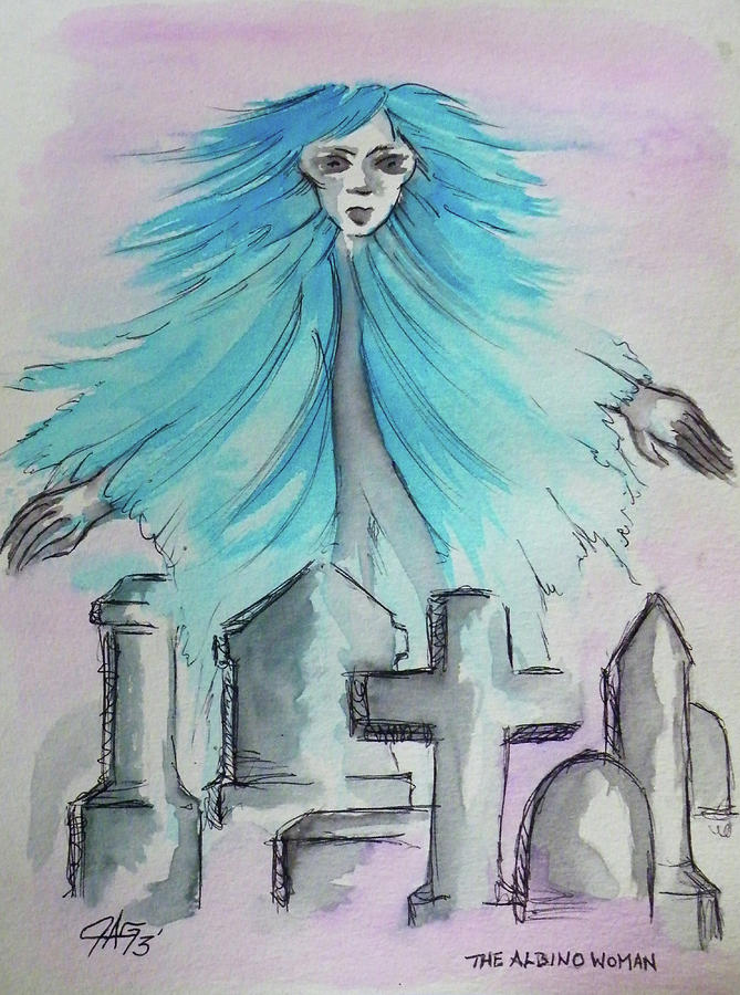 The Blue Albino Woman Of Topeka Painting by The GYPSY