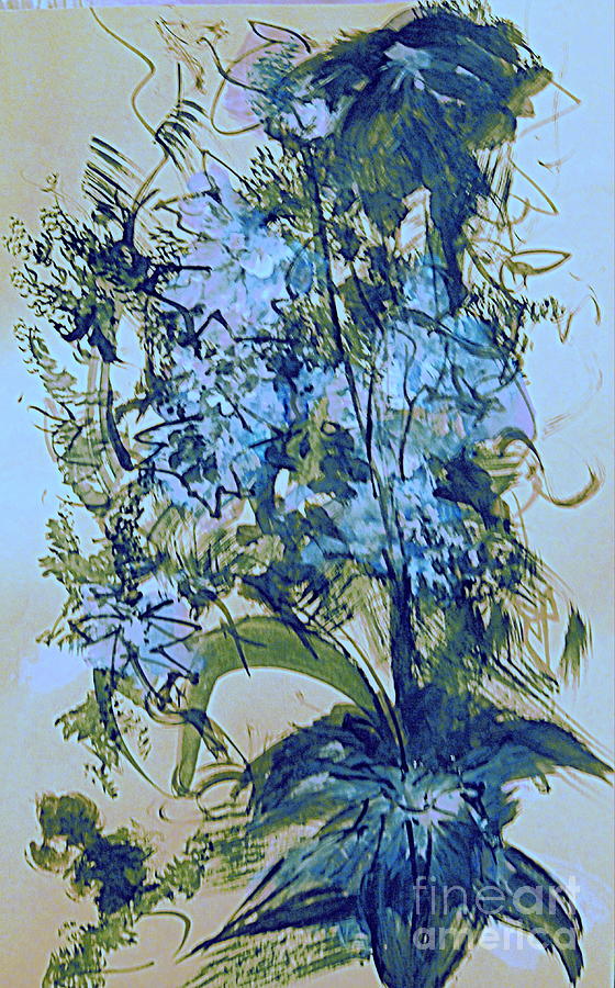 Blues Painting - The Blue Bouquet by Nancy Kane Chapman