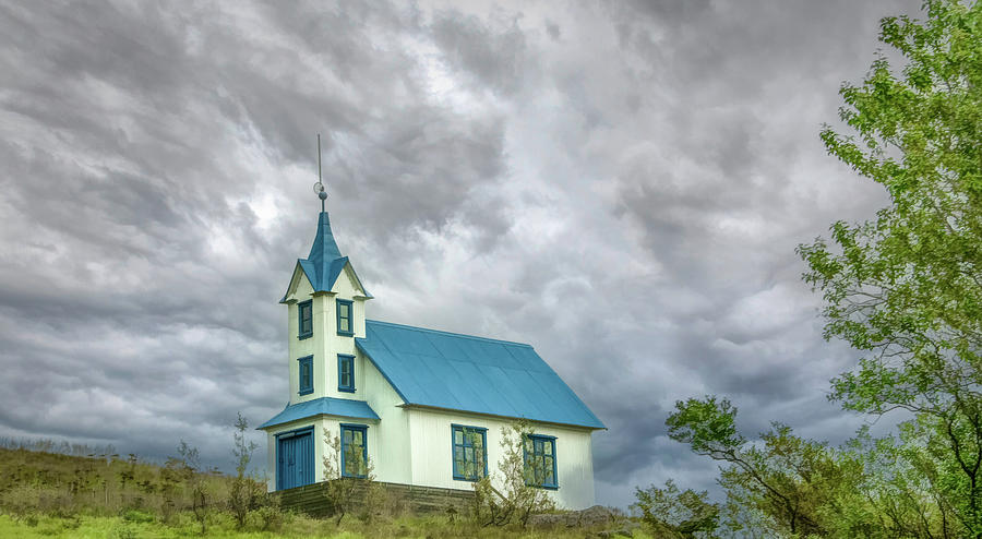 The Blue Church, Iceland Photograph by Marcy Wielfaert