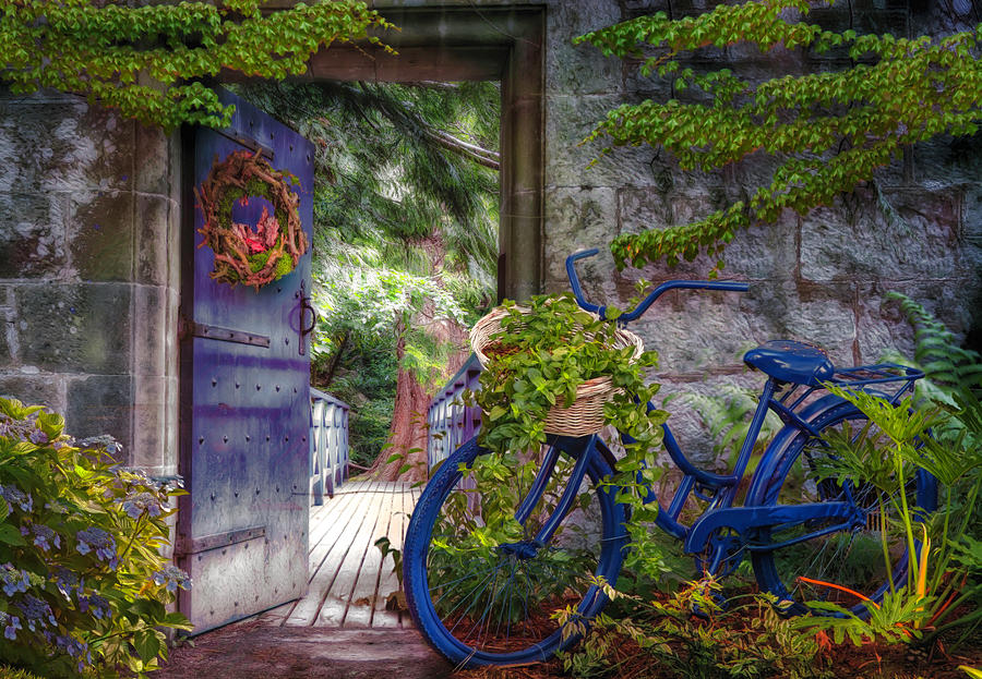 The Blue Door Painting Photograph by Debra and Dave Vanderlaan