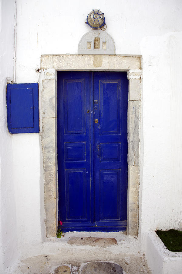 The Blue Door - Santorini, Greece Photograph by Kenneth Lane Smith