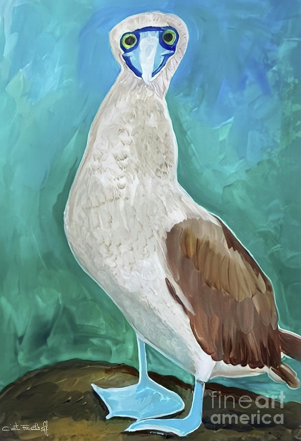 The blue-footed booby Volume 2 Mixed Media by Ciet Friethoff