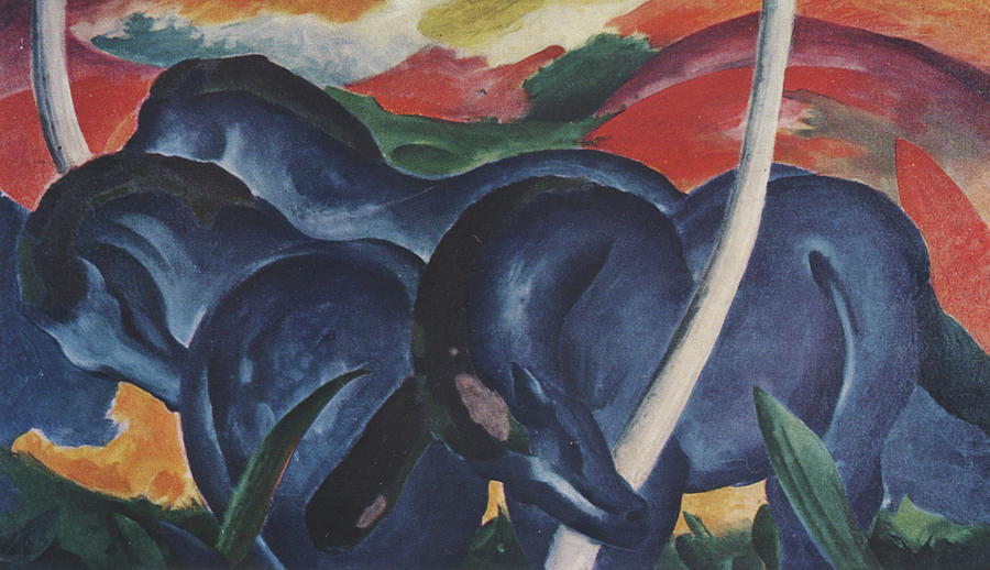 Franz Marc Painting - The Blue Horses by Franz Marc