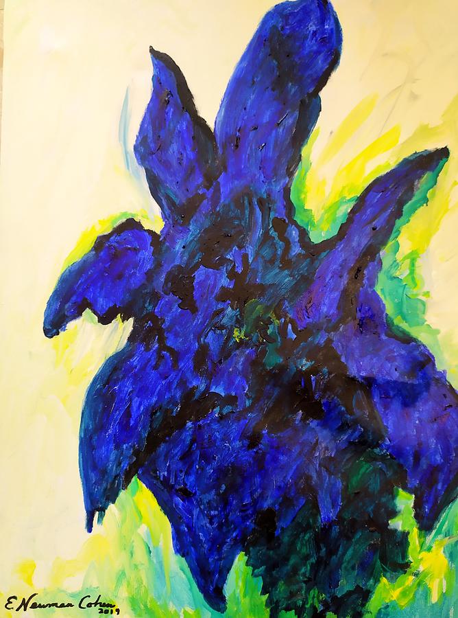 The Blue Iris Painting by Esther Newman-Cohen