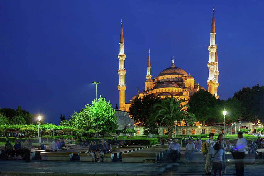 The Blue Mosque in Istanbul at Night Photograph by Artur Bogacki