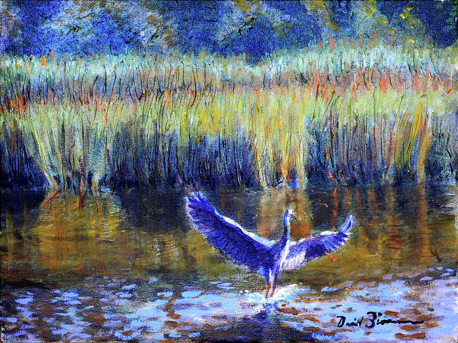 Bird Sanctuary Painting - The Blue Preacher by David Zimmerman