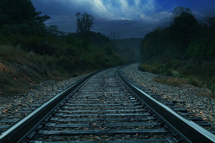 The Blue Railroad Photograph by Red Phoenix Photography - Pixels