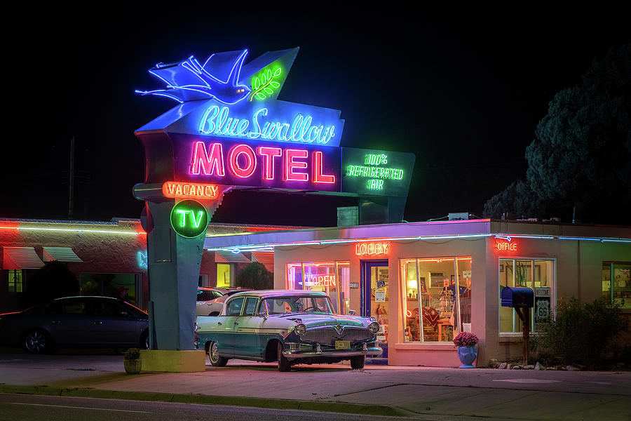 The Blue Swallow Motel Photograph by Tim Stanley