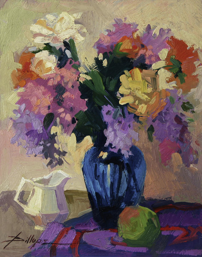 The Blue Vase Painting by Elizabeth - Betty Jean Billups