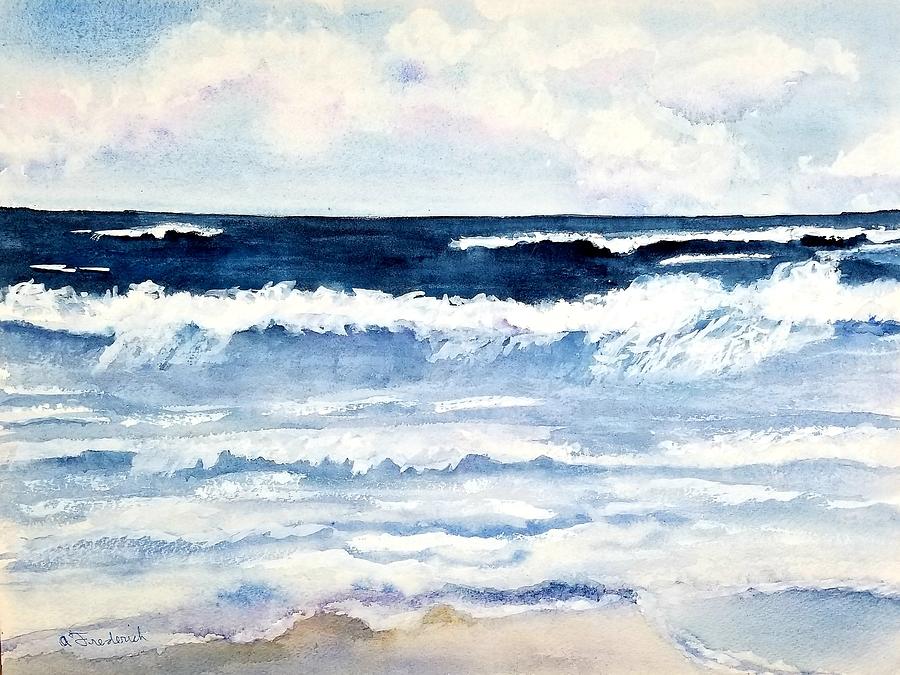 The Blue Wave Painting by Ann Frederick