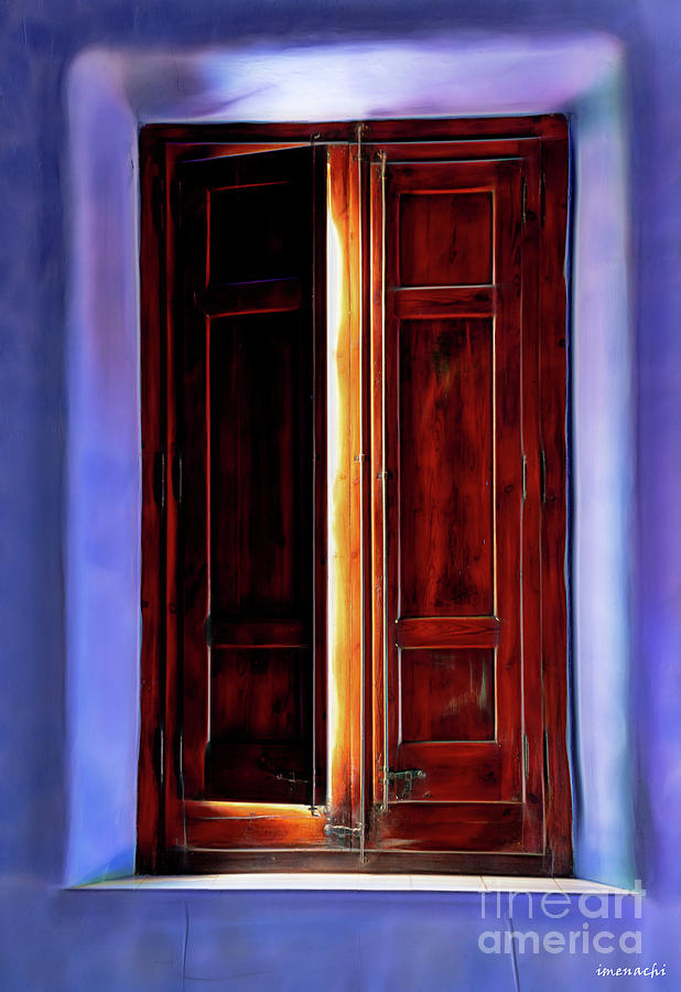 The blue window Digital Art by Isaac Mena - Pixels