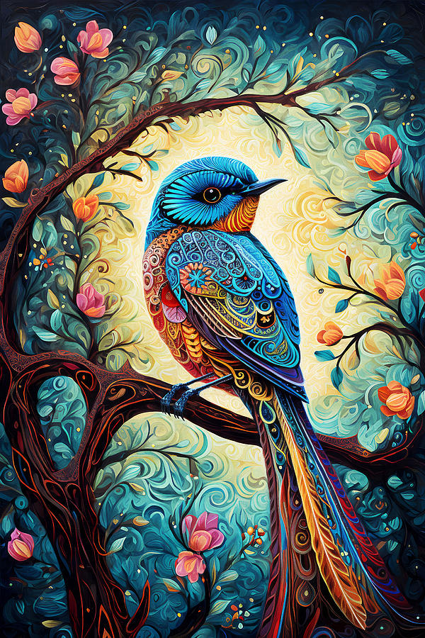 The Bluebird of Happiness Digital Art by Peggy Collins